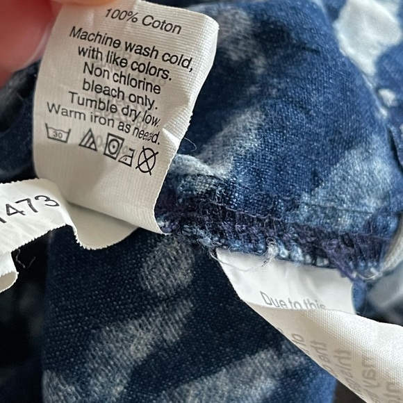 Madewell |Women’s Boho Geometric Cotton Blouse in Navy & White, Size XS••• - Picture 7 of 12